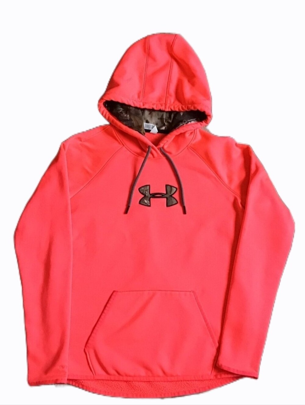 Under Armour Neon Coral Hoodie with Camo Logo